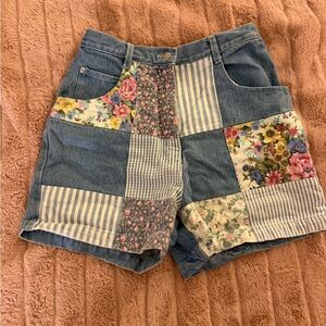 Patchwork Denim Women Shorts
